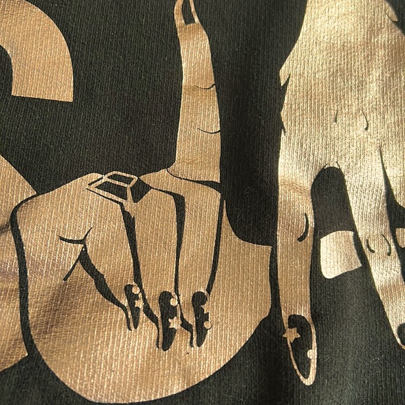 RuPaul hoodie Drag Con 2018 Black with metallic bronze graphics Small unisex EUC - Picture 2 of 5